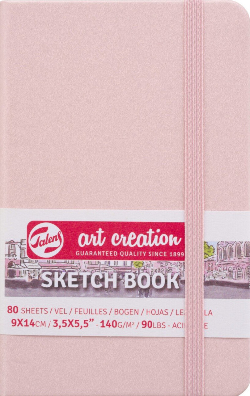 Skicák v pevné vazbě růžový (9x14cm, 140g/m2)