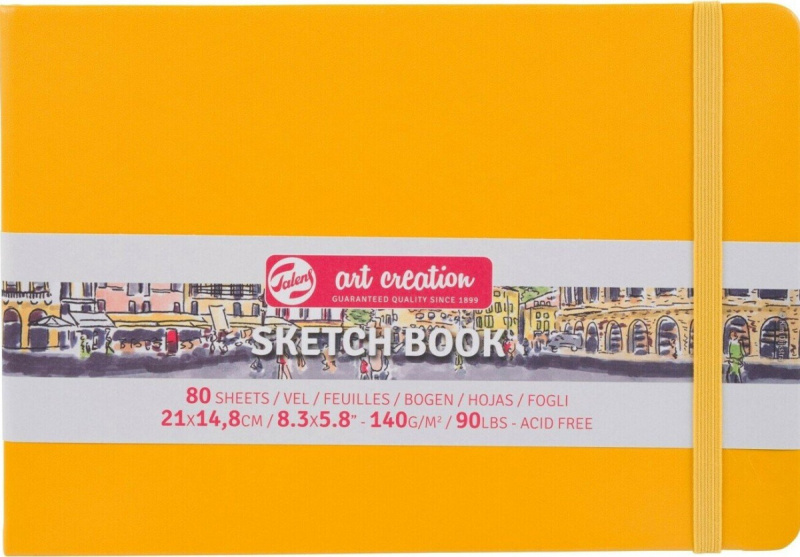 Skicák Art Creat. v pevné vazbě žlutý 15x21 140g