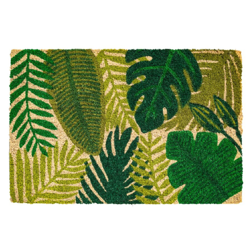 FLOMAT Kokosová vstupní rohož FLOMA Ruco Leaves - délka 40 cm, šířka 60 cm, výška 1,5 cm