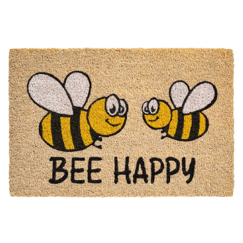 FLOMAT Kokosová vstupní rohož FLOMA Ruco Bee - délka 40 cm, šířka 60 cm, výška 1,5 cm