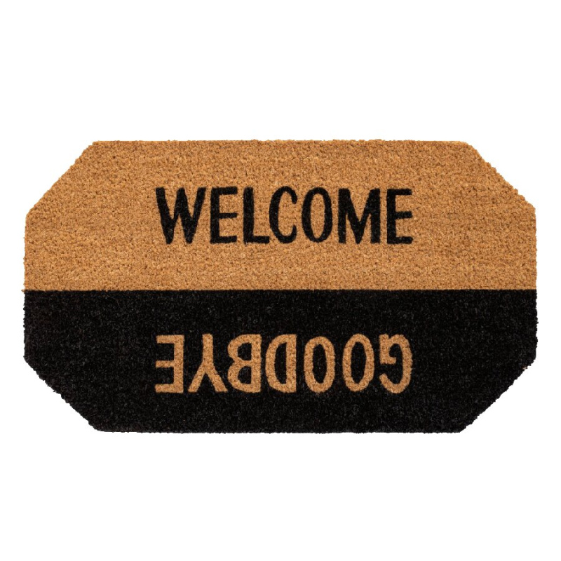 FLOMAT Kokosová vstupní rohož FLOMA Ruco Welcome - Goodbye - délka 40 cm, šířka 70 cm, výška 1,5 cm