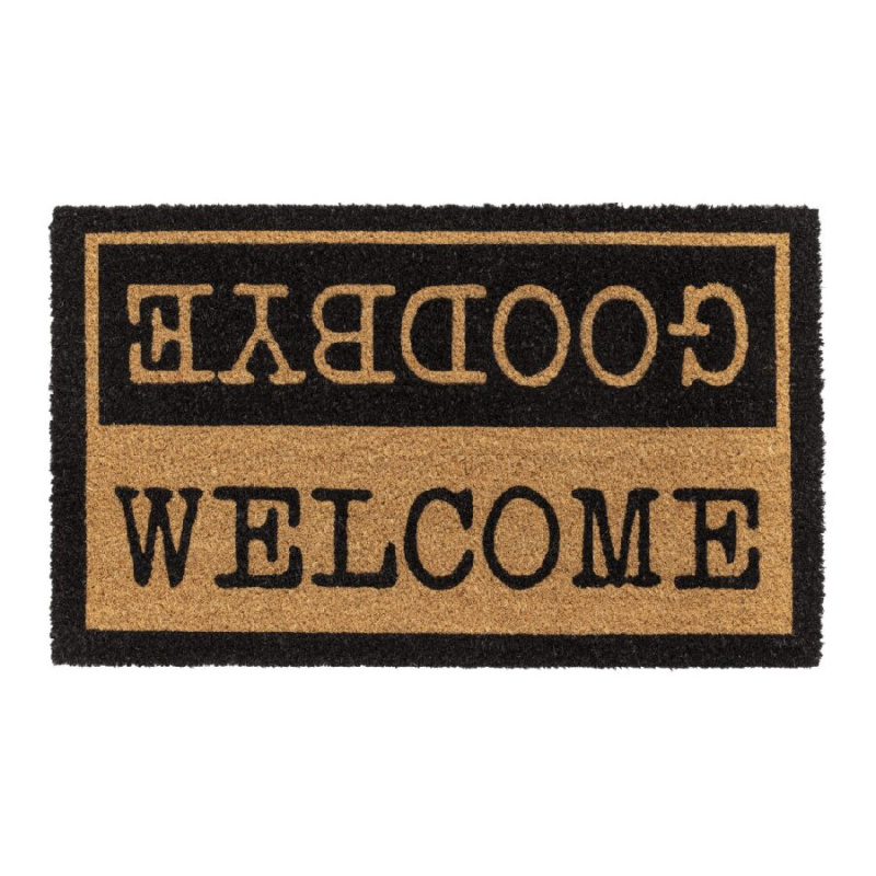 FLOMAT Kokosová vstupní rohož FLOMA Ruco Welcome - Goodbye - délka 45 cm, šířka 75 cm, výška 1,5 cm