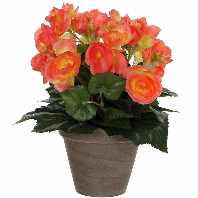 Mica Decorations Umělá květina Begonia lososová 30 cm