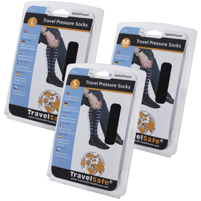 TravelSafe Pressure socks, kompresní ponožky, černá