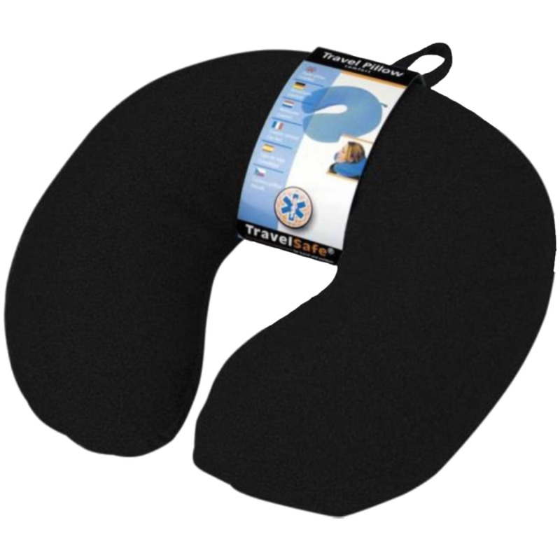 Cestovní polštář TravelSafe, fleece/spandex, černý