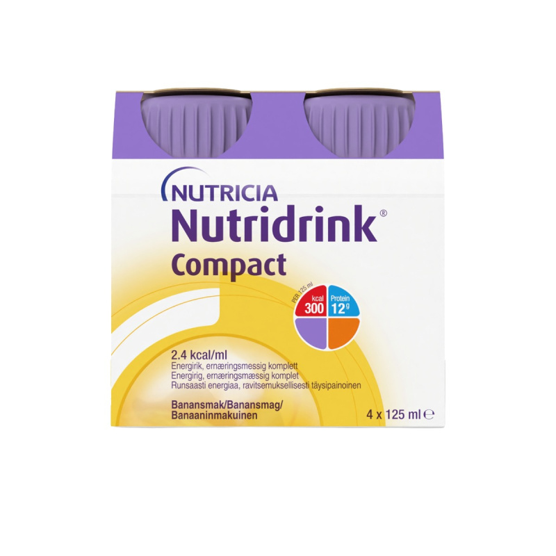NUTRIDRINK COMPACT S PŘÍCHUTÍ BANÁNOVOU perorální roztok 4X125ML