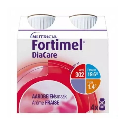 FORTIMEL DiaCare s příchutí jahoda 4 x 200 ml