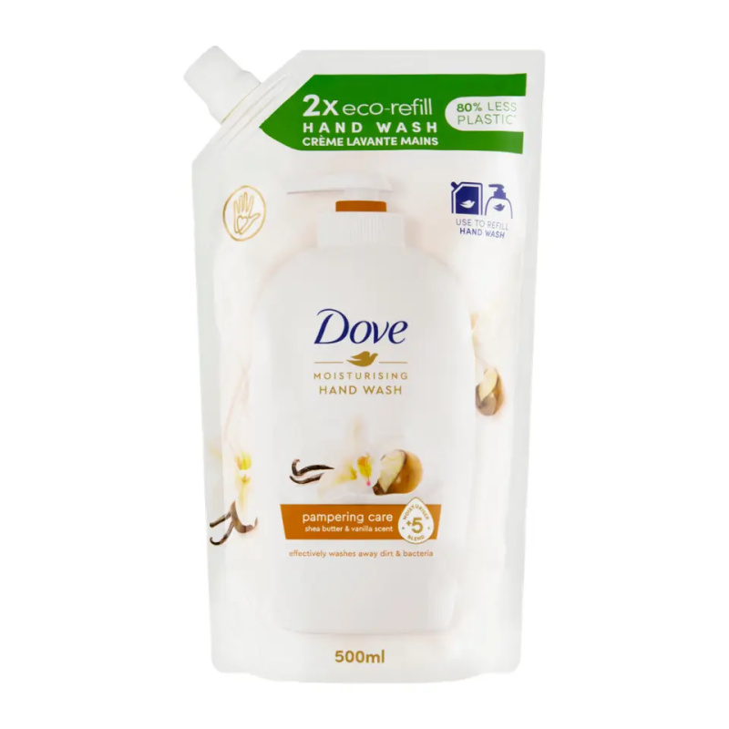 Dove Purely Pampering Shea Butter tekuté mýdlo náhradní náplň bambucké máslo a vanilka 500 ml