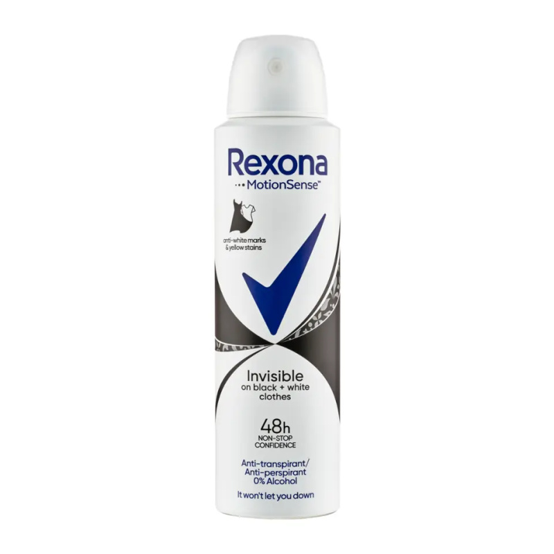 Rexona Invisible on Black + White Clothes Antiperspirant antiperspirant ve spreji (48h) 150 ml