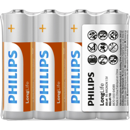 Philips Longlife baterie AA R6L4F/10 1,5 V 4 ks