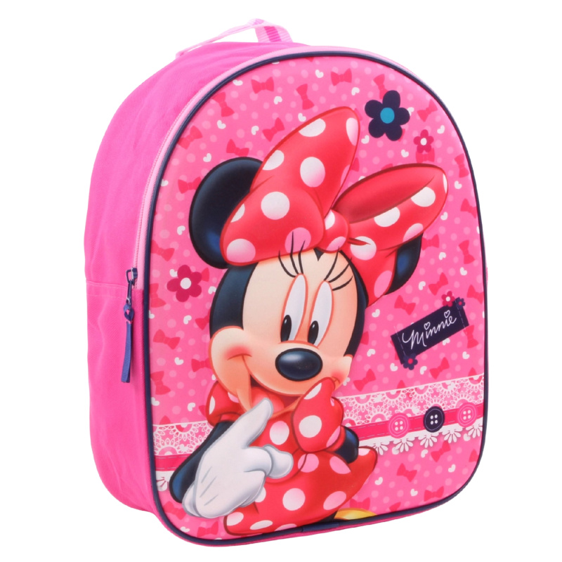 3D dětský batoh Minnie Mouse růžový 31 cm