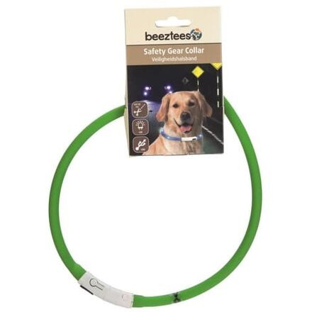 Beeztees Obojek Dogini silikonový   s USB připojením zelený 70x1cm