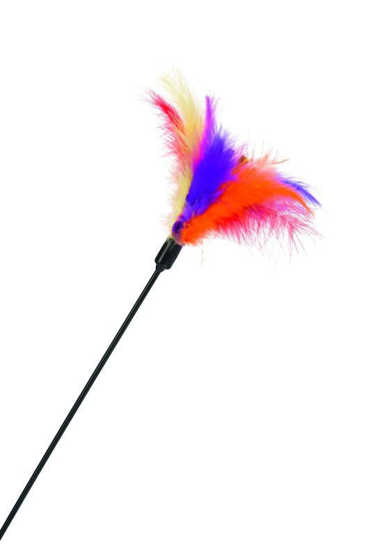 Beeztees Hračka škádlítko pro kočky s pírky 45cm