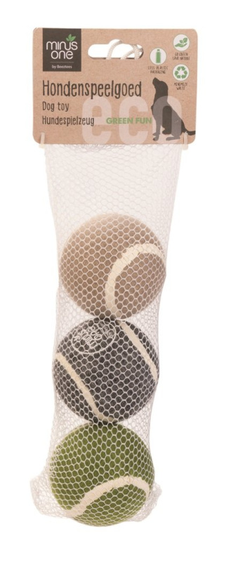Beeztees Minus One Hračka pro psy tenisový míček 3ks průměr 6cm