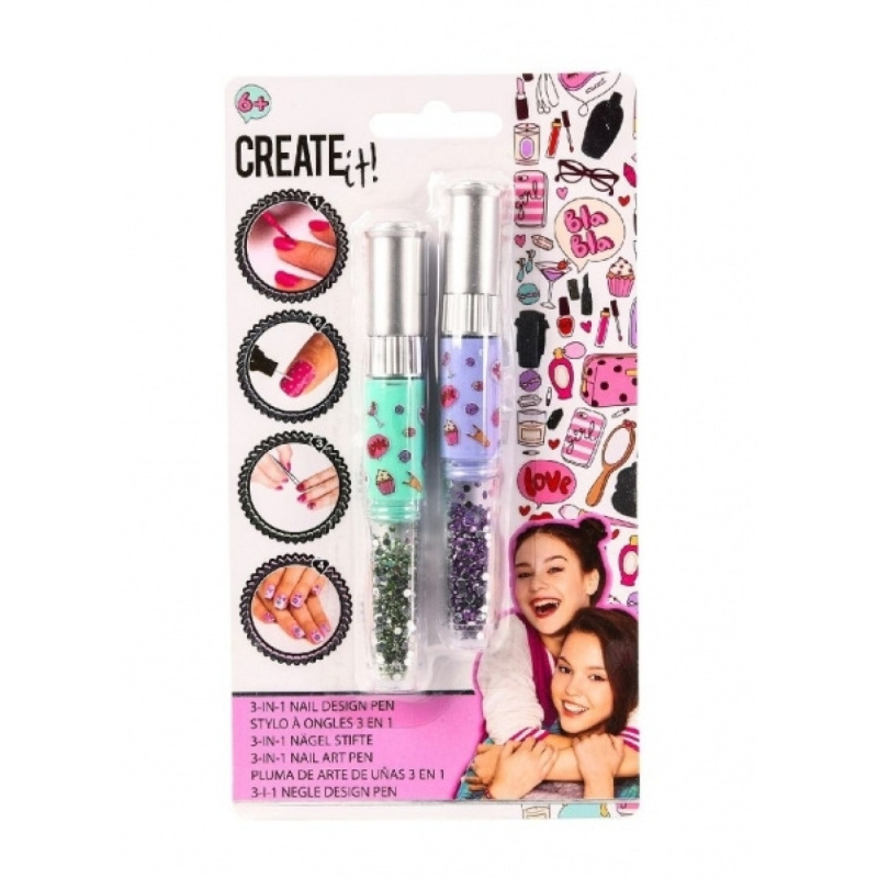 Create it! sada na nehty art nail 3v1 fialová zelená