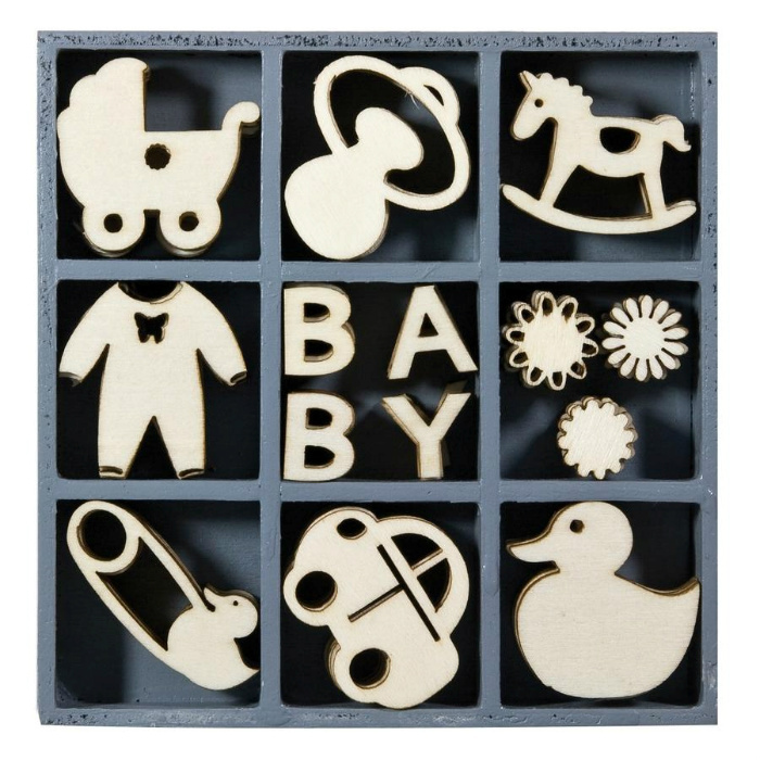 Narození miminka - mix dřevěných dekorací č.07