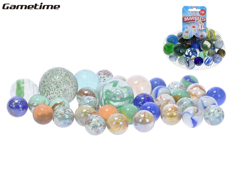 Gametime skleněné kuličky 1000 g v síťce