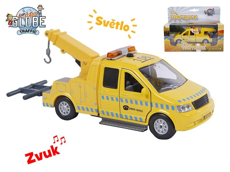 Odtahový vůz 16 cm kov zpětný chod na baterie