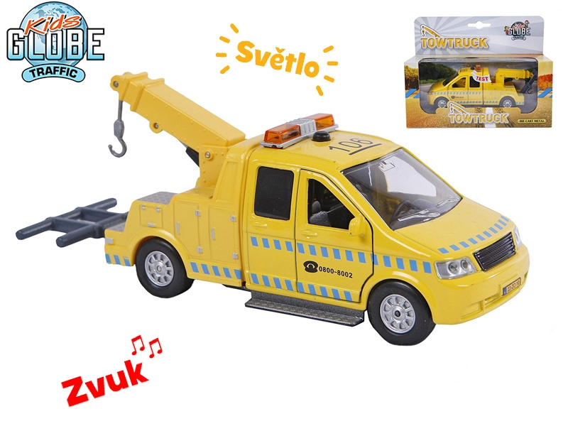 Odtahový vůz 16 cm kov zpětný chod na baterie