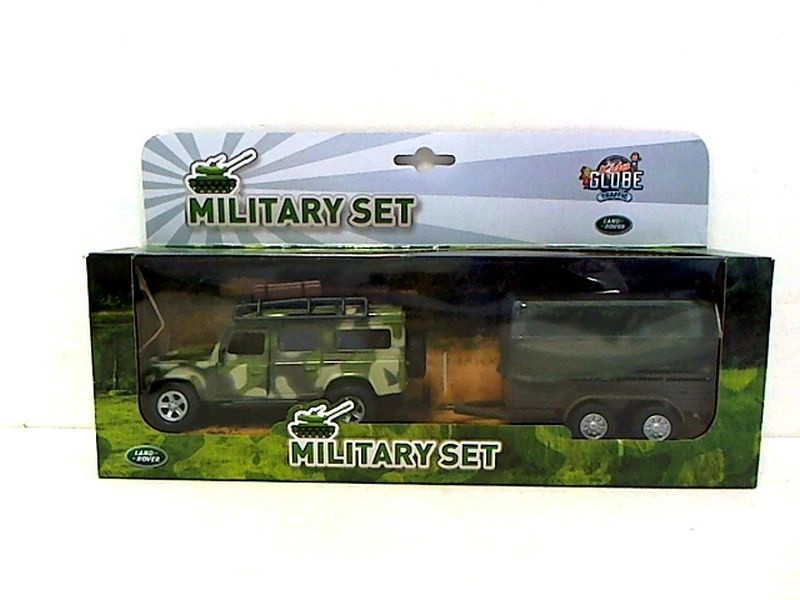 Kids Globe Auto Land Rover Defender Military 14,5cm kov zpětný chod