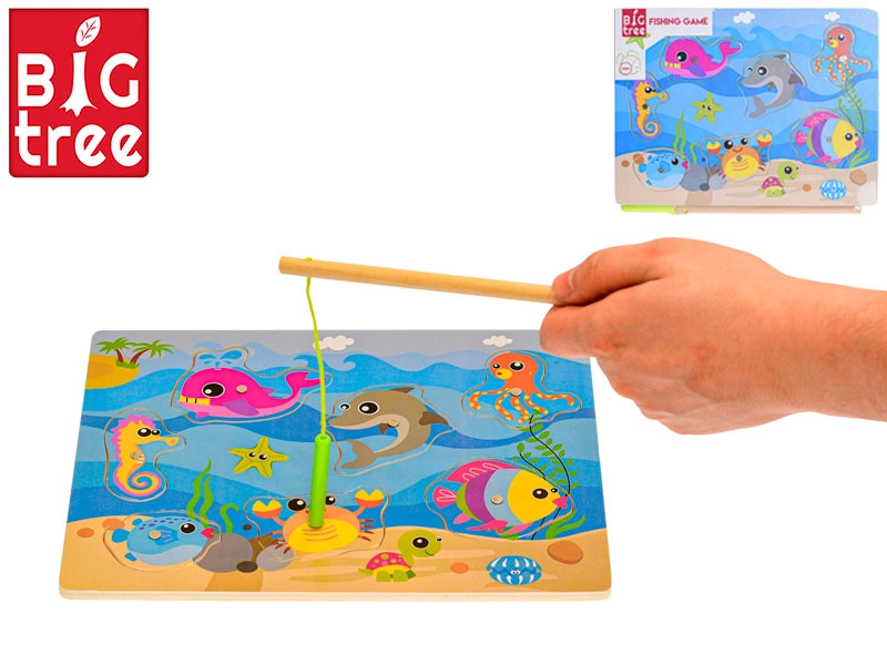 Hra ryby - dřevěná magnetická