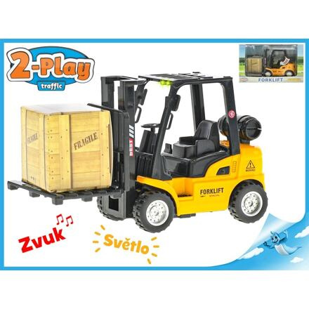 Vysokozdvižný vozík 14cm kov 2-Play zpětný chod se světlem a zvukem