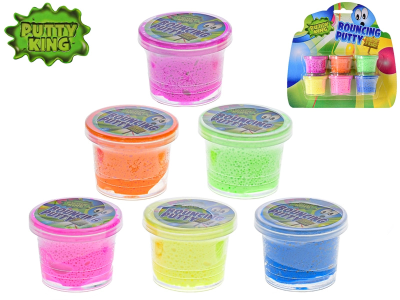 Putty King skákající modelína – sada 6 barev