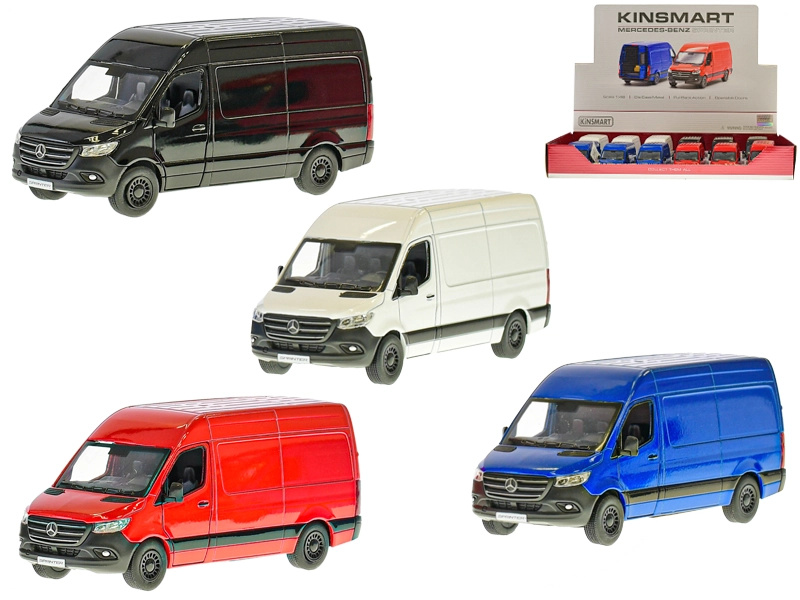 Kinsmart Mercedes‑Benz Sprinter kovový model 1:48 s otevíracími dveřmi