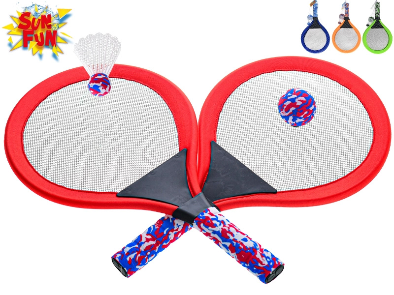 Sun Fun dětská sada raket na ven – míček a badmintonový košíček