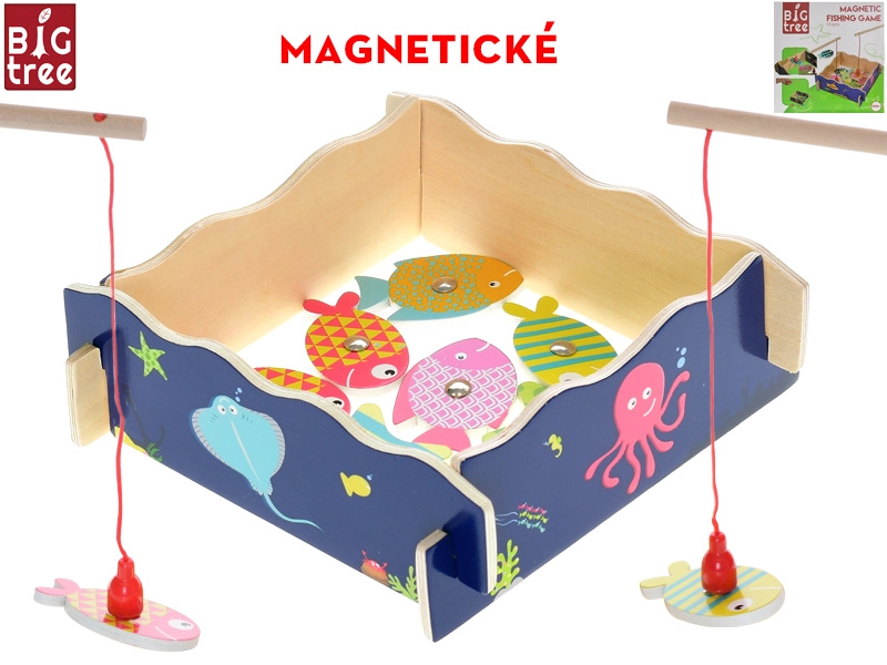 Magnetická dřevěná hra rybaření Big Tree