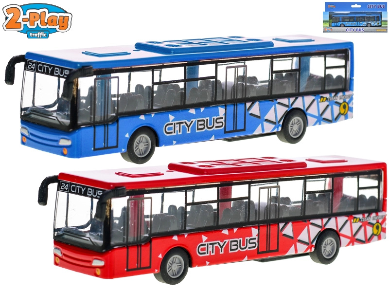 2-Play Traffic Autobus 15cm kovový, 2 barvy
