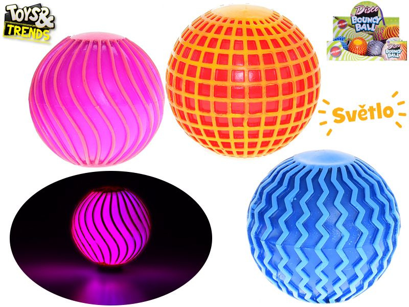 Míček 6 cm disco koule se světlem