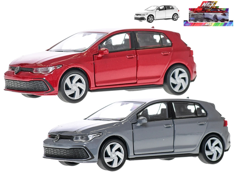Kovový model auta Volkswagen Golf 8 GTI se zpětným chodem