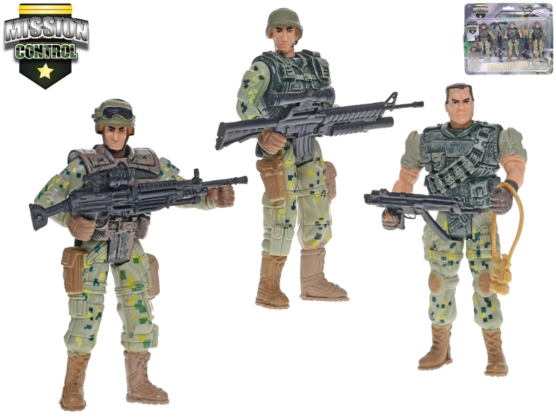 Sada vojáků Mission Control 10 cm – 3 figurky se zbraněmi