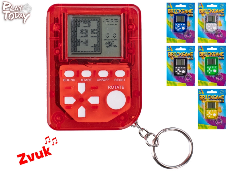 Mini Brickgame přívěsek na klíče Play Today – retro kapesní herní konzole