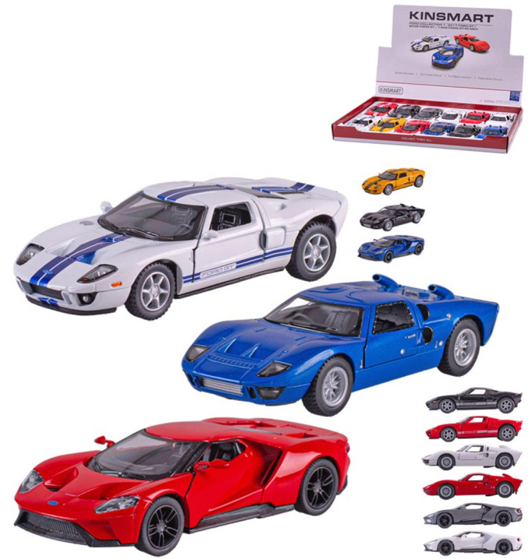 Kinsmart kovový model auta Ford GT 13 cm s natahovacím pohonem - 1 kus