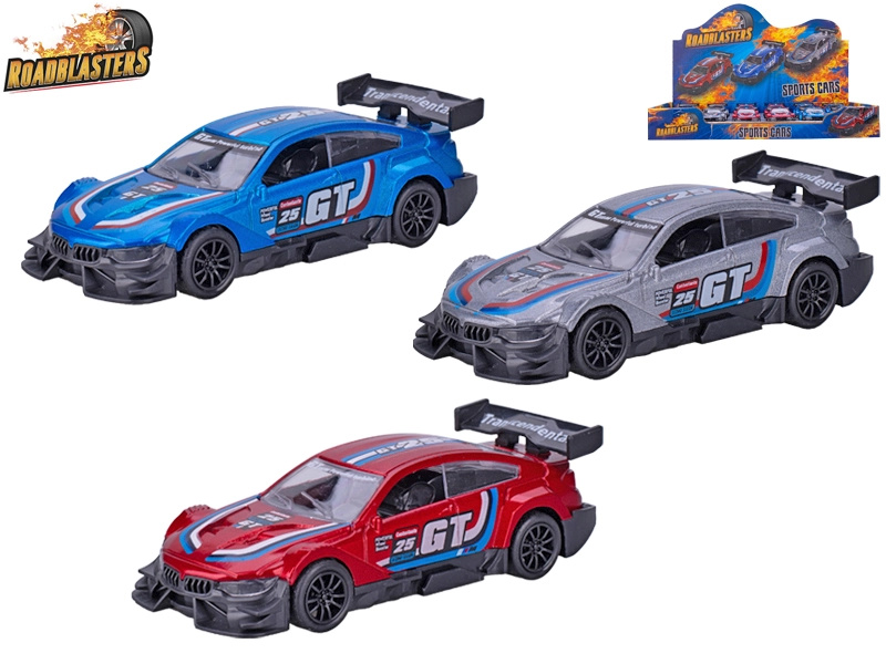 Kovový sportovní model auta Roadblasters se zpětným chodem 11,5 cm