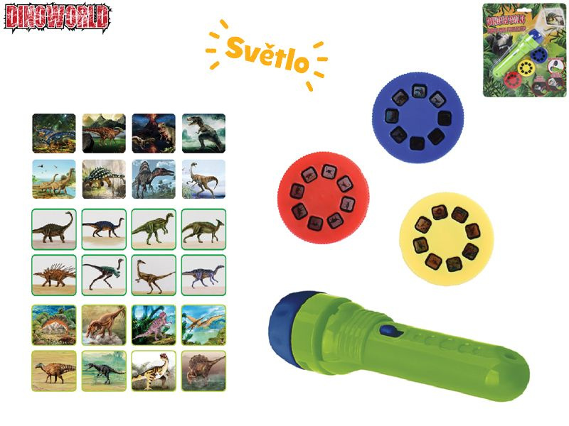 Projektorová svítilna Dinoworld s dinosaury, 24 obrázků