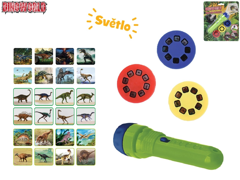 Projektorová svítilna Dinoworld s dinosaury, 24 obrázků