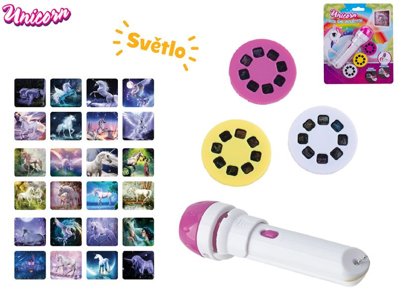 Unicorn projektorová svítilna s obrázky jednorožců