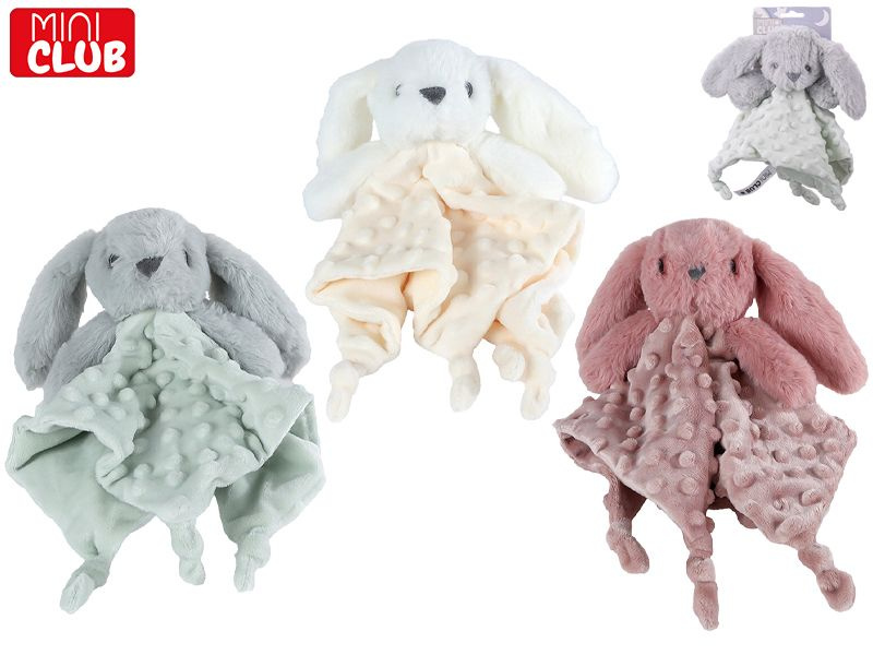 Mikro Mini Club zajíček usínáček plyšový s texturou 26cm 3barvy