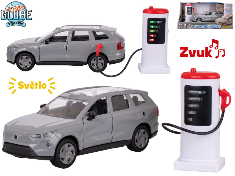 Kids Globe Traffic VOLVO EX90 kovový model SUV se světly a zvuky 13,5 cm