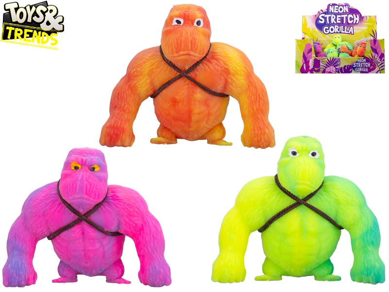 Super natahovací barevná gorila 10 cm Toys&Trends