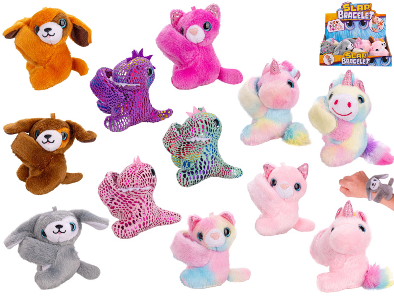 Plyšový samosvinovací náramek se zvířátkem pro děti