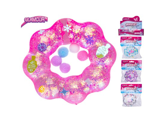 Glamour strečový náramek s flitry 8,5 cm