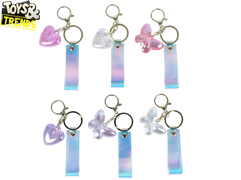 přívěsek na klíče TOYS&TRENDS – srdce nebo motýlek, plast, různé barvy