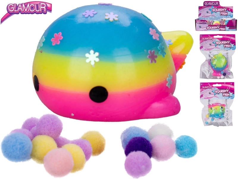 Ryba strečová 4 cm s flitry a doplňky, mix druhů