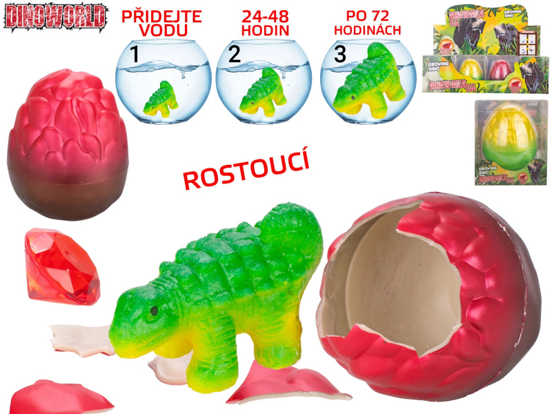 Dinoworld líhnoucí a rostoucí dinosaurus s drahokamem