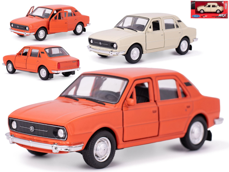 Kovový model auta Škoda 105L 1976 s natahovacím zpětným chodem – Welly 1:36