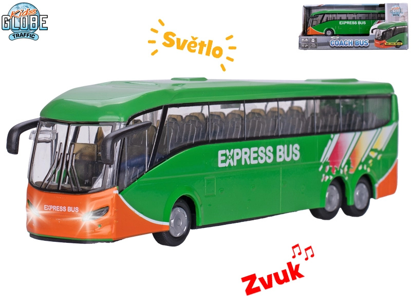 Kids Globe Traffic městský autobus s pohonem na zpětný chod a světelnými a zvukovými efekty